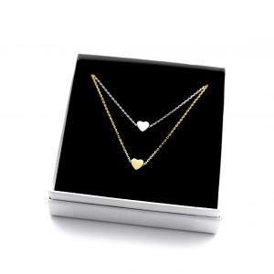 Collar Corazón "Mini" Gold/Silver Minué & Bisou